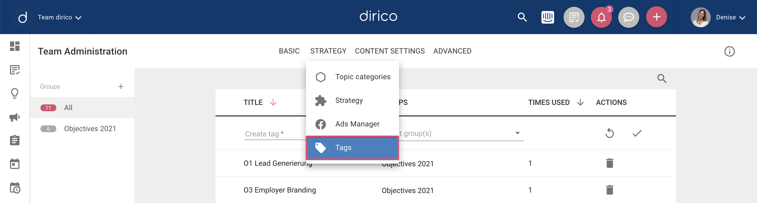 How to create tags in Communications Control – Staffbase Support Portal