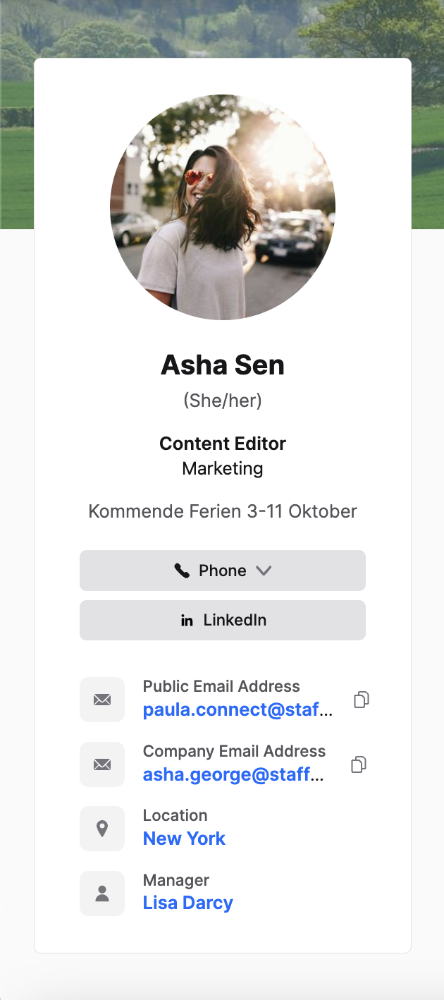 Overview of the User Profile – Staffbase Support Portal