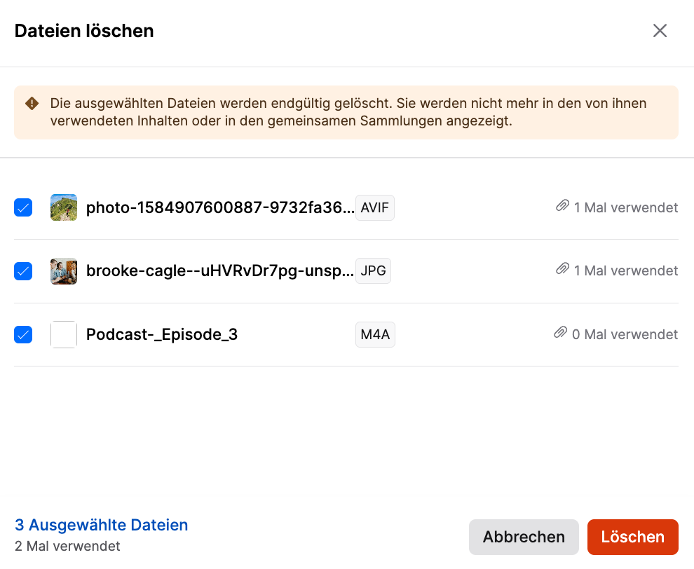 Dateien löschen