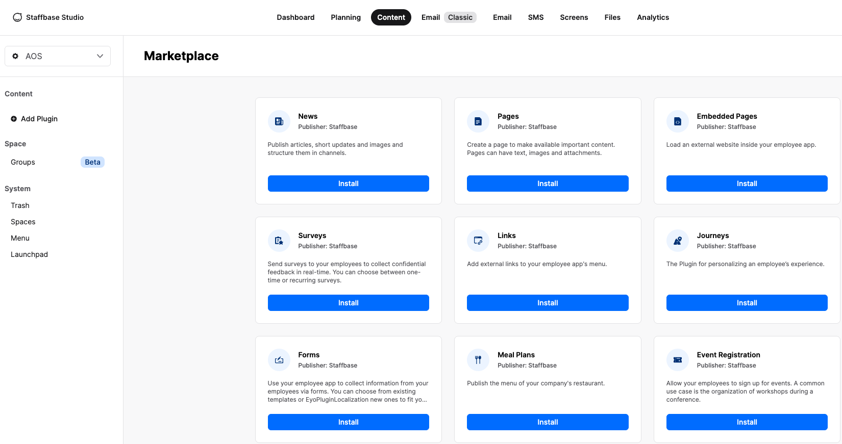 Plugins Overview – Staffbase Support Portal