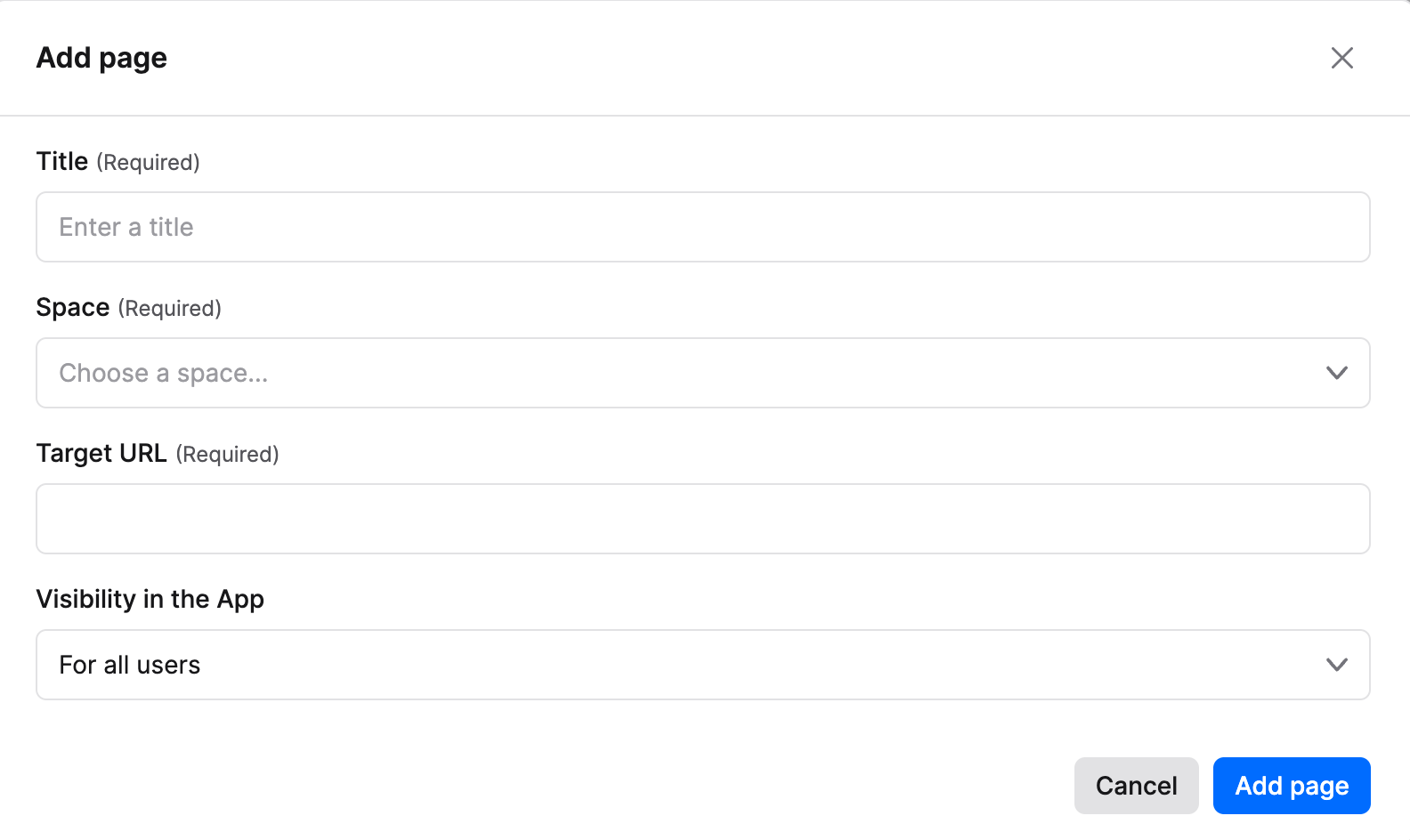 Add a page dialog