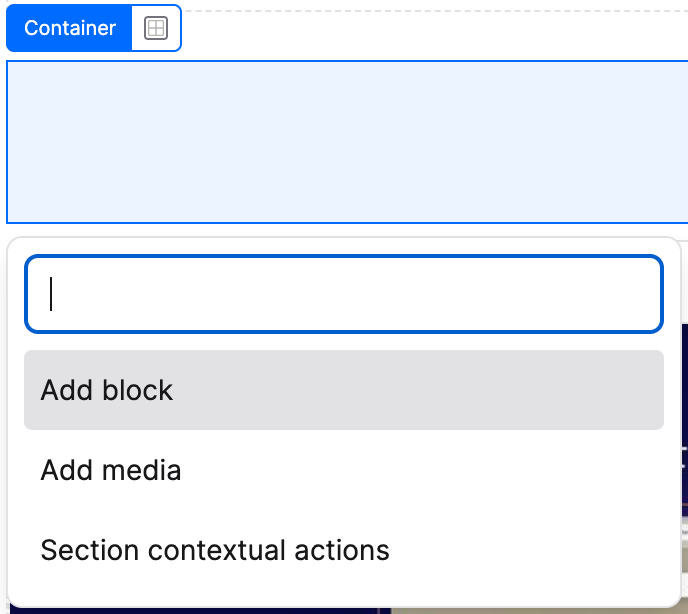 Quick Actions menu