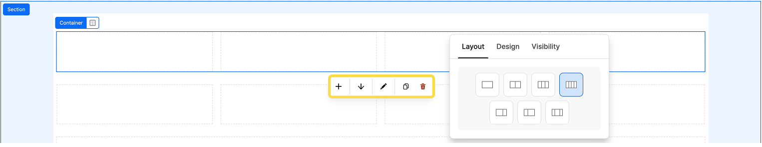 Contextual toolbar in the Content Designer