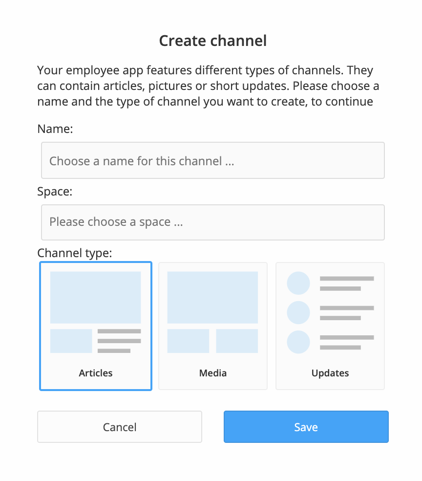 Creating a Channel Staffbase