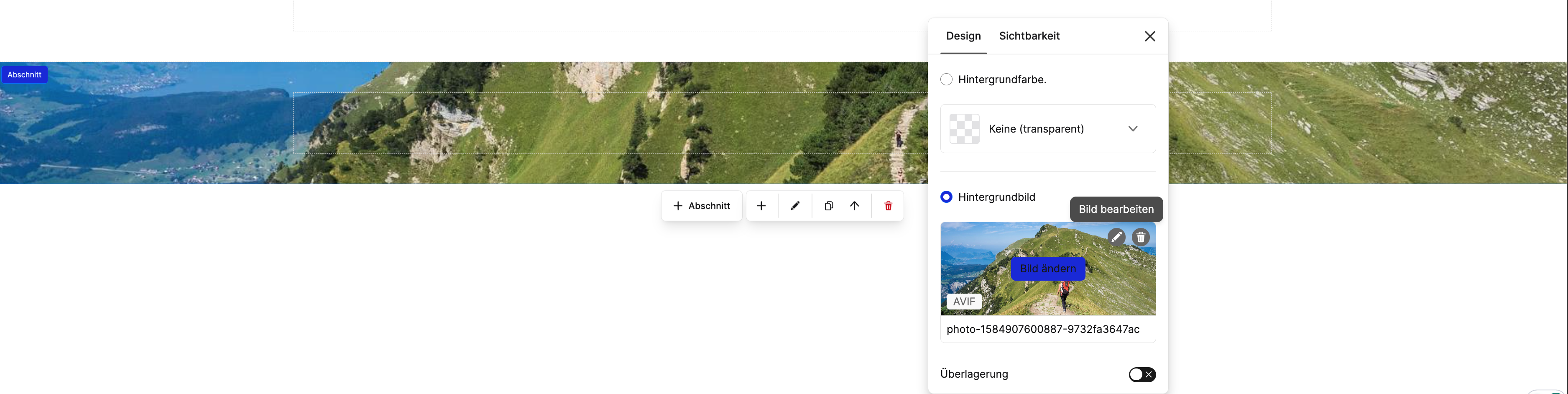 Background Image and Color Options